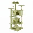 thumbnail image 4 of EDX 54 Inch Multi-Level Cat Tree for Large Indoor Cats - Sturdy Cat Tower with Sisal Scratching Posts, 2 Cozy Condos & Play Toys, Cat Furniture for Active Adult Cats & Kittens, Green, 4 of 6