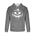 thumbnail image 4 of Sudadera con capucha de Halloween para hombre, informal, de moda, con cuello redondo, estampado, manga larga, blusa de poliéster, 4 of 5