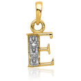 thumbnail image 3 of 14K Solid Yellow Gold Diamond Dainty Letter E Initial Name Monogram Necklace Chain Pendant Charm with chain 20inch, 3 of 8