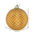 thumbnail image 2 of Vickerman 6" Copper Gold Durian Glitter Ball Ornament, 4 per Bag, 2 of 4