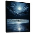 thumbnail image 2 of Designart "Beach Photo peaceful Moonlight II" Nautical & Beach Floater Framed Canvas Wall Art, 2 of 7