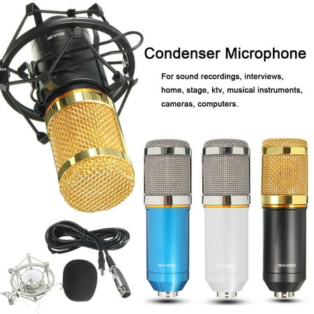 Pro Co Ameriquad Microphone Cable - BM-800 Pro Condenser Microphone Studio Kit Studio Recording Microphone with Shock Mount Holder, Audio Cable, BOP cover