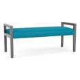 thumbnail image 1 of Pemberly Row Banc de Réception d'Attente à 2 Places avec Cadre en Bois, Turquoise, 1 of 5