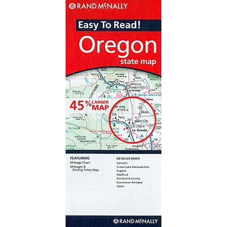 Rand mcnally easy to read! oregon state map: