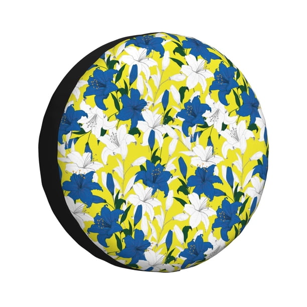 Balery Lilies Flowers Cubiertas para Neumáticos - Protector Resistente para Neumáticos de Camioneta, SUV, Remolque, Camper y RV-17 inch