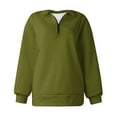 thumbnail image 4 of Womens Oversized Sweatshirts Trendy,Women's Causal 1/4 Zip Pullover Long Sleeve Collar Sweatshirts Solid Color V Neck Pullover Tops Drop Shoulder Fleece Workout Sweater, 4 of 6