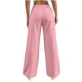 thumbnail image 5 of CaComMARK PI Women's High Elastic Waist Sweatpants Elastic Waist Straight Leg Comfy Workout Casual Sweat Pants with Pockets Pink, 5 of 6