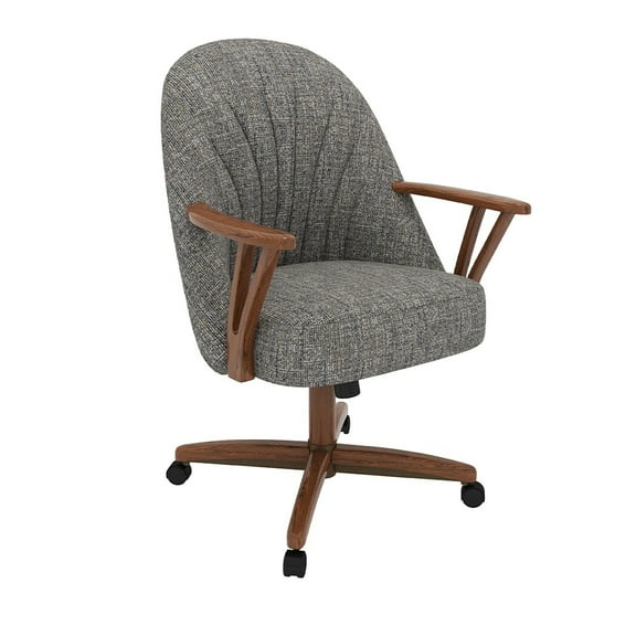 Chromcraft Cliff Caster Dining Chair Walnut Finish