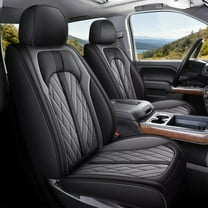 DIKSOAKR Seat Covers Full Set Fit for 2007-2018 Chevrolet Chevy Silverado GMC Sierra 1500 2500HD 3500HD Trail Boss Z71 Crew Double Extended Cab Custom Leather 5-Seats Truck Seat Covers