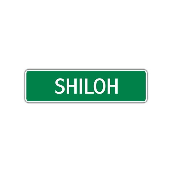 Shiloh Girls Children Name Letter Printed Plaque Decoration Indoor Outdoor Unique Label Wall Novelty Aluminum Metal Sign 4"x13.5"