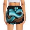 thumbnail image 2 of Lsque Blue Viper Snake Printed Women's Running Shorts with Liner Pockets,Elastic Quick Dry Workout Athletic Gym Yoga Shorts,Womens High Waist Shorts-X-Large, 2 of 9