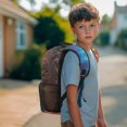thumbnail image 5 of POLERO Wolf Pattern Large Capacity Backpack for School Sport, Multi-Pocket Adjustable Shoulder Strap Polyester Schoolbags, 5 of 10