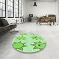 thumbnail image 4 of Ahgly Company Machine Washable Indoor Round Transitional Light Green Area Rugs, 4' Round, 4 of 7