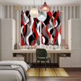 thumbnail image 5 of Red Stripe Kitchen Curtains 63 Inch Length, Grey White Ombre Geometric Modern Abstract Grommet Top Bedroom Living Room Curtains, Light Filtering Cafe Curtain Drapes 2 Panels Set 84''x63'', 5 of 9
