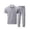 Grey, variant on Mens 2pc Outfit Set Solid Color Round Neck Short Sleeve Shirt and Shorts 2 Piece Outfits for Adults Summer Suits, White Size: XL
