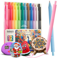 thumbnail image 2 of 12 Colors Retractable Color flow Acrylic Gel Pens, Fine Point 0.6mm, Gel Ink Pens for Coloring Books, 2 of 8