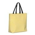 thumbnail image 2 of Naloa Yellow Gingham Tote Bag for Women, Foldable Tote Bag With Zipper, Large Shoulder Bag, Top Handle Handbag for Travel, Work, Shopping, 2 of 9