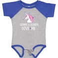 thumbnail image 3 of Inktastic Grammy and Grandpa Love Me Girl Unicorn Girls Baby Bodysuit, 3 of 5