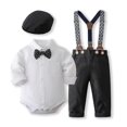 thumbnail image 2 of Boutique Boys Clothing Outfit Sets Romper Shirts Pants Formal Newborn Baby Boy Clothes Solid Toddler 1 Years For Birthday Party, 2 of 5