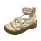 thumbnail image 2 of Sandalias de moda Yinane PU con cremallera en la espalda beige 35, 2 of 8