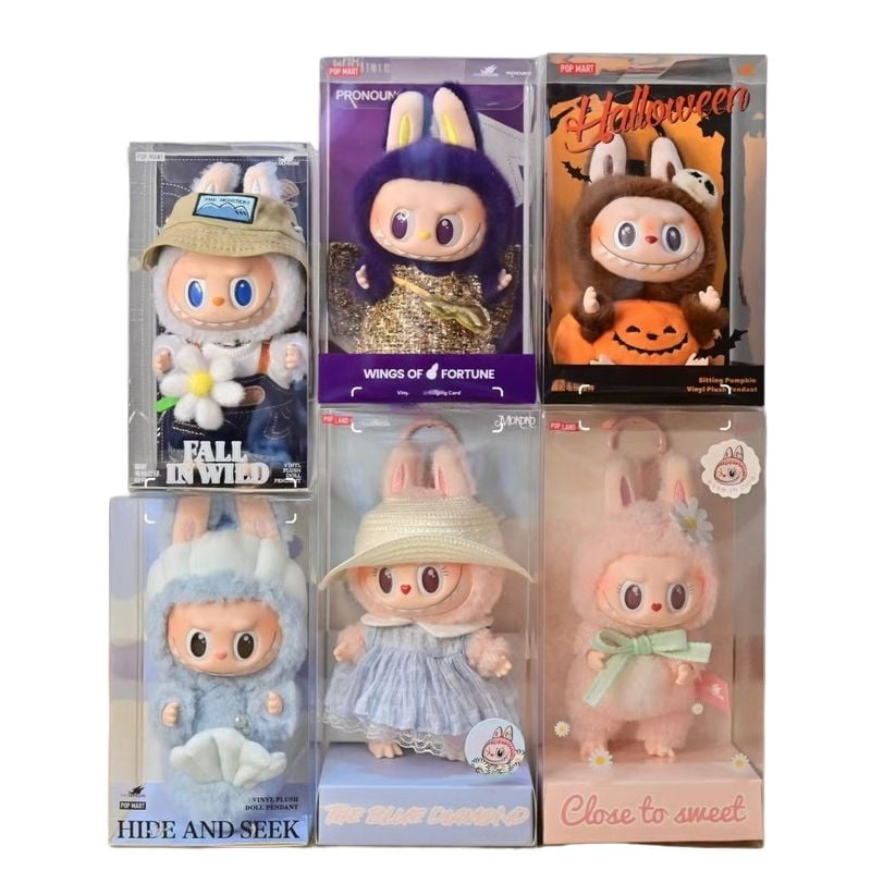 In Stock Mokoko Zimomo Halloween Labubu Keychain Doll Christmas