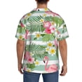 thumbnail image 7 of Goofa Tropical Flamingo Printed Men's Casual Short-sleeved Shirt,Lightweight Breathable Button-down,Summer Casual men's top,Versatile Fashion shirt-3X-Large, 7 of 7