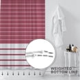 thumbnail image 3 of Red and White Fabric Shower Curtain,Farmhouse Striped Bathroom Shower Curtains,Bobo Modern Bath Curtains Sets with 12 Hooks Long Size 72x72inch,Waterproof Fabric, 3 of 5
