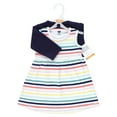 thumbnail image 2 of Hudson Baby Girls Cotton Dress and Cardigan Set, Sunset Stripe, 5T, 2 of 5