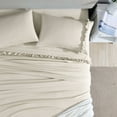 thumbnail image 2 of Swift Home Home Essential Luxurious Silky Ruffle Hem Microfiber Bedding Sheet Set Taupe Twin, 2 of 5