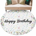 thumbnail image 2 of Round Area Rug 6ft,Happy Birthday Words Washable Carpet Non-Slip Runner Accent Rugs Indoor Floor Mat for Bedroom Living Room Decor,Colorful Ribbon Polka Dot, 2 of 9