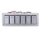 thumbnail image 2 of Panel de interruptores basculantes, 6 bandas, impermeables, 5 pines, interruptores de encendido y apagado para automóvil, 12V-24V, LED azul, 2 of 5