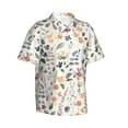 thumbnail image 2 of Fotbe Watercolor Floral Hawaiian Shirt for Men Unisex Summer Beach Casual Short Sleeve Cotton Linen Button Down Shirts-X-Large, 2 of 9