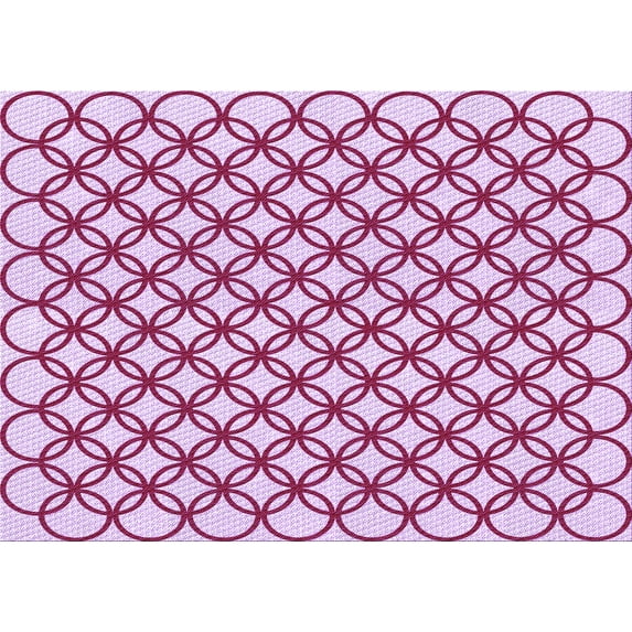 Ahgly Company Indoor Rectangle Patterned Pink Lemonade Pink Area Rugs, 2' x 5'