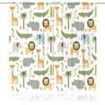 thumbnail image 3 of Baby Boy Safari Animal Curtains 52W X 84H Inch Rod Pocket Kids Room Decor Woodland Jungle Cartoon Lion Elephant Printed for Nursery Playroom Living Room Bedroom Window Drapes Fabric 2 Panels, 3 of 6