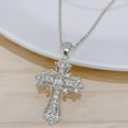 thumbnail image 2 of 1 PCS Zircon Gold Cross Necklace for Women 18K Gold Plated Religious Jewelry Valentine Gift Idea, 2 of 3