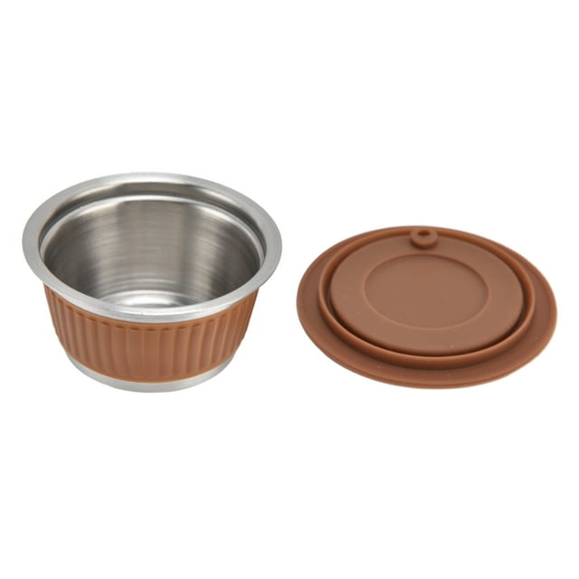 Filtre à Café Réutilisable, Cuillère Robuste de Qualité Alimentaire 40 ml, Ensemble de Café Rechargeable 6 Pcs/ensemble avec Brosse pour la Maison Bleu, Orange, Couleur Café