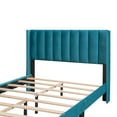 thumbnail image 6 of Leumius Full Size Platform Bed with A Storage Drawer,Velvet Upholstered Bed Frame with Wingback Vertical Channel Tufted Headboard,Blue, 6 of 8