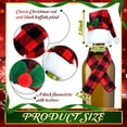 thumbnail image 4 of Dalrosia Christmas Wine Bottle Cover Set Red Black Buffalo Plaid Mini Xmas Santa Hat Scarf for Christmas Party Table Decorations Wine Bottle Décor, 4 of 6