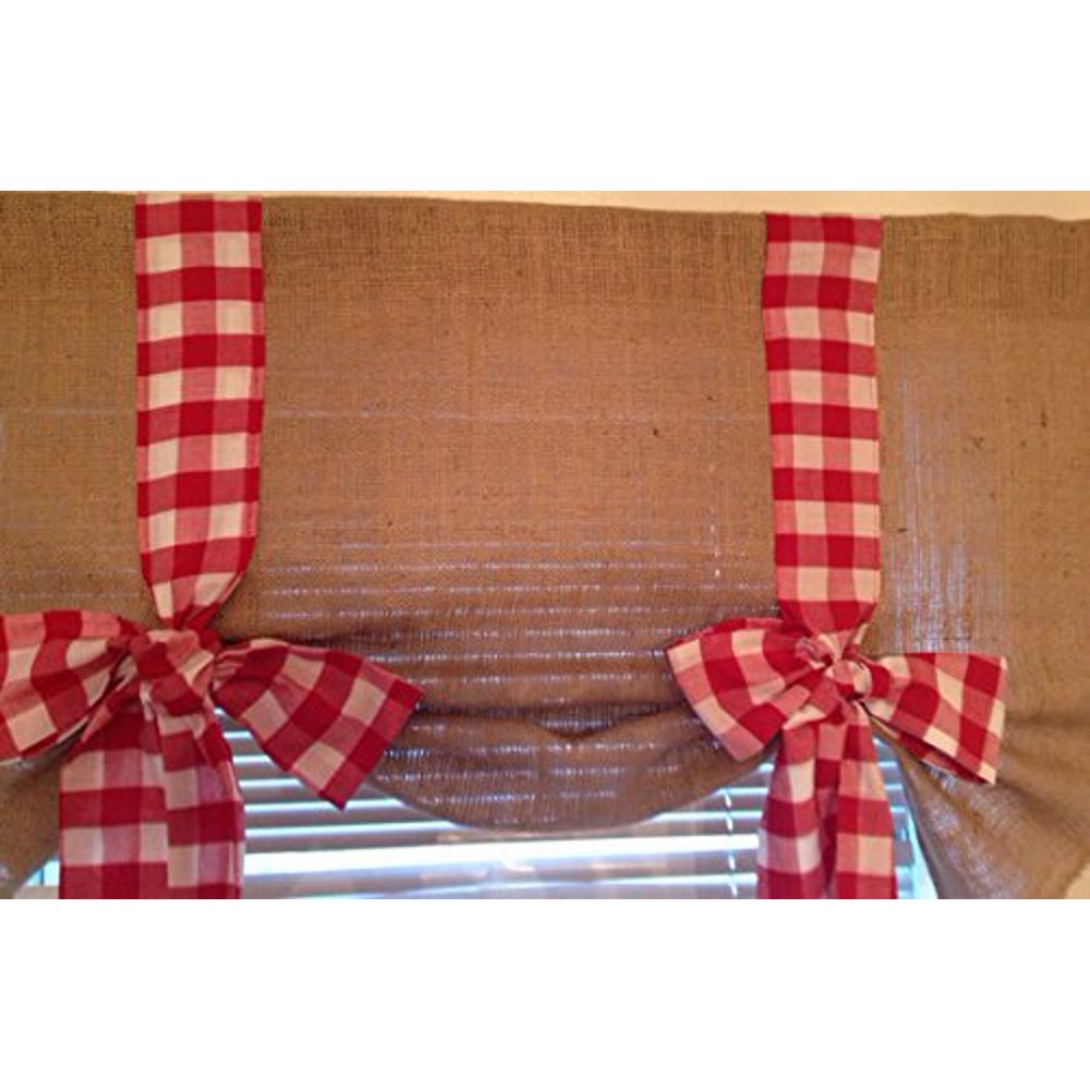 Handmade Tie Up Valance Window Treatment (Valance) (Burlap Tie up