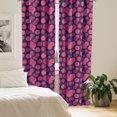 thumbnail image 2 of Ambesonne Floral Window Curtains, Repetitive Round Flowers Art, Each 28" W x 84" L, Magenta and Dark Violet Blue, 2 of 4