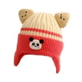 thumbnail image 2 of Wancir Toddler Baby Winter Hat Warm Fleece Lined Knit Kids Hat with Earflap Infant Newborn Pom Pom Beanie Knit Cap Girls Boys, 2 of 3
