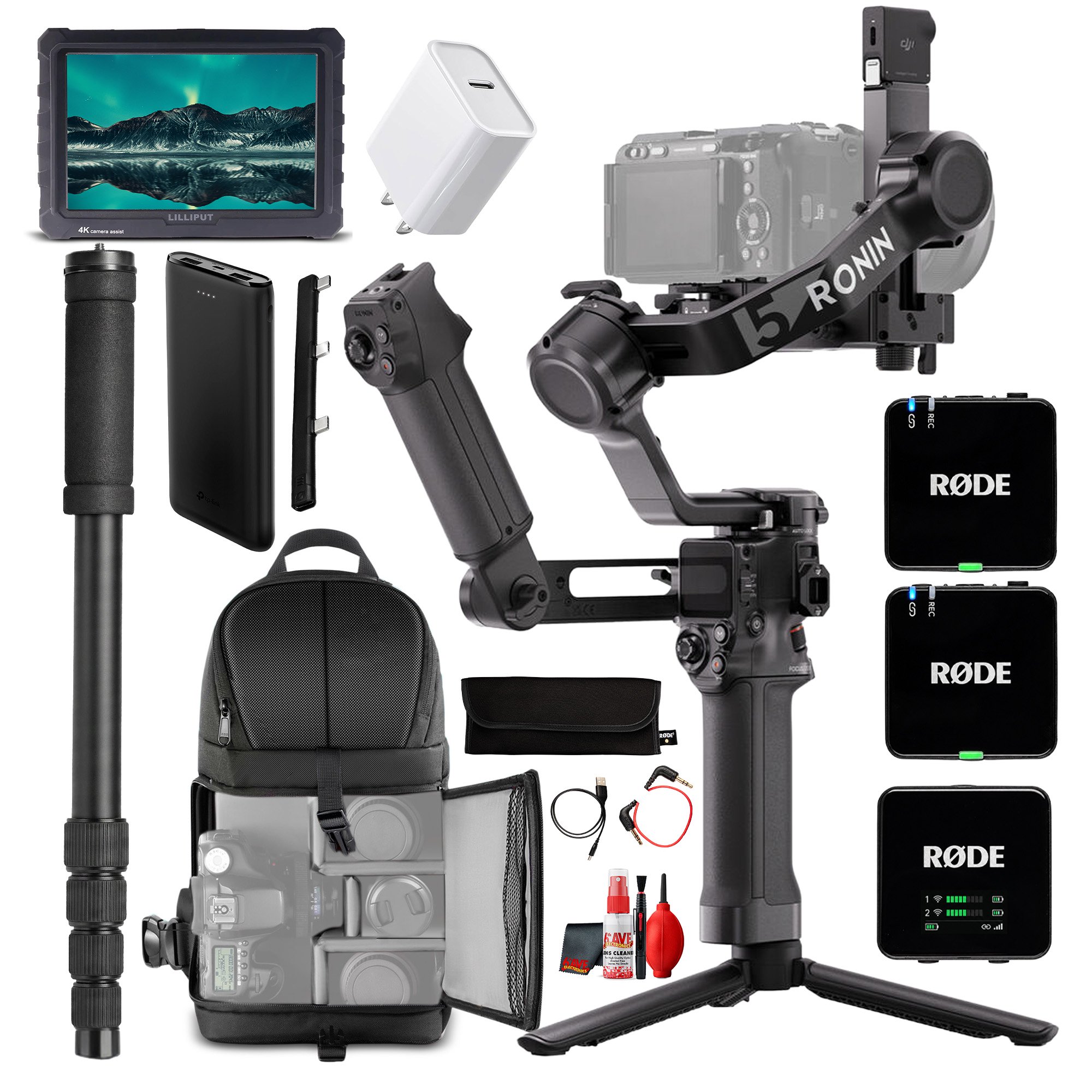 DJI RS 5 Gimbal Combo Kit | 3-Axis Stabilizer with AI Tracking Module & Briefcase Handle for Professional Video
