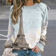 thumbnail image 2 of Sweatshirt For Womens Crewneck Eiffel Tower Hoodies Teen Girls Cute, 2 of 7