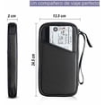 thumbnail image 2 of Cartera para Pasaporte Familiar de Gran Capacidad para 4 Personas, con Bloqueo RFID, Cremallera y Cordón de Transporte, Organizador de Documentos de Viaje (negro), 2 of 4