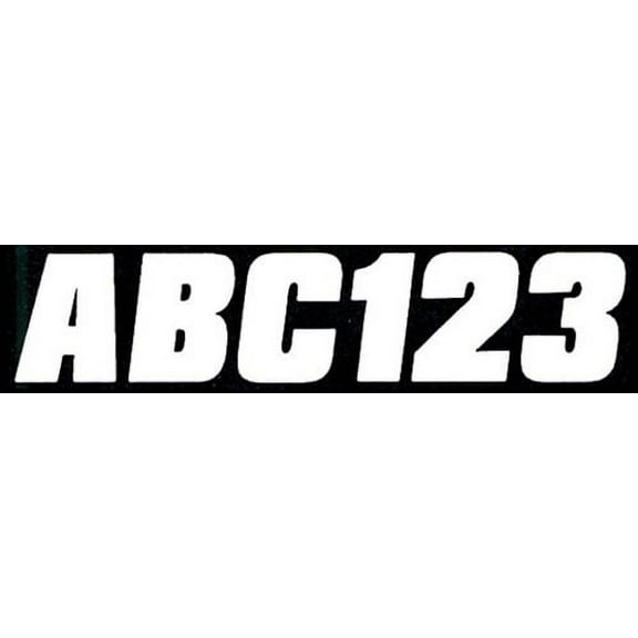 Hardline Snowmobile Lettering Registration Kit 2 in. - 500 Solid White/