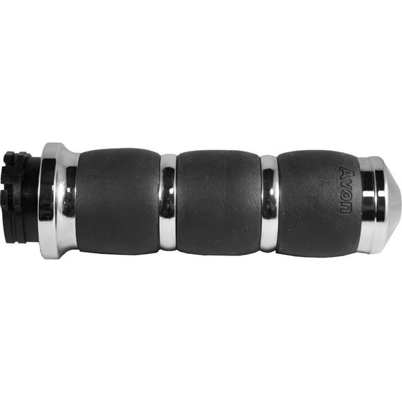 Avon Heated Velvet Air Chrome/Black Handlebar Grips (AIR-93-HT)