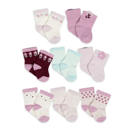 

Gerber Baby Girl Jersey Crew Wiggle-Proof Socks 8-Pack (0-3 Months - 6/9 Months)