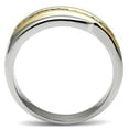 thumbnail image 3 of Two Tone Gold Clear CZ Womens Stainless Steel Wedding Band - Size 9, 3 of 3