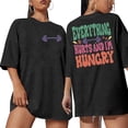 thumbnail image 2 of Funny Workout Shirts Women Oversized Be Happy Lift Heavy Shirt Casual Gym Tops for Women (Black M), 2 of 5
