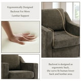 Swivel Accent Chair for Living Room, Modern Upholstered Barrel Arm Chair with Plump Back Pillow, Comfy Club Sofa Reading Chair for Adults (Chenille Light Coffee, Set of 2) - Walmart.com
